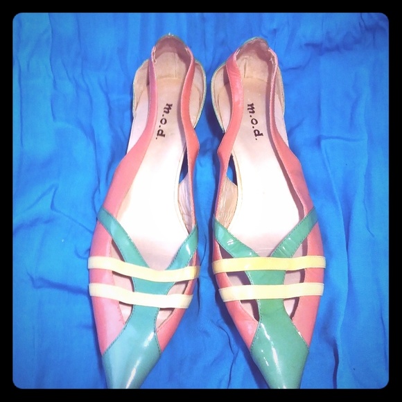 m.o.d. brand vintage pastel kitten heels - Picture 1 of 6